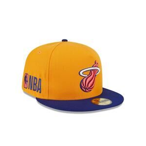 New Era Miami Heat Gold 59FIFTY A-Frame Fitted Hat - Size 7